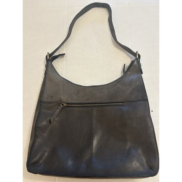 DIBA TRUE Black Distress Leather True Hobo Bag Designer Purse Handbag MRSP $250 - Picture 4 of 16